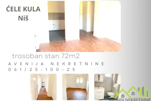 prodaja, stanova,
cele-kula-medijana-nis, 340193, trosoban