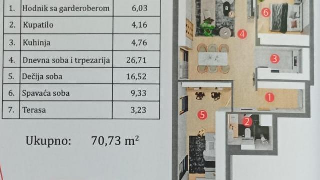 Stan, Trosoban, Prodaja, 71m2, Aerodrom, Kragujevac