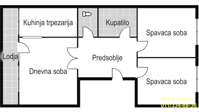 Stan, Trosoban, Prodaja, 70m2, Blok 21, Novi Beograd, Bulevar Mihajla Pupina