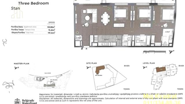 Stan, četvorosoban, Izdavanje, 120m2, Beograd na vodi, Savski venac, Hercegovačka