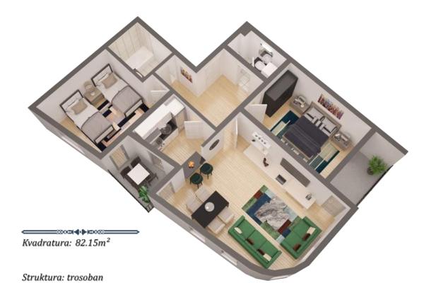 prodaja, stanova,
centar-grad-cuprija, 478019, trosoban