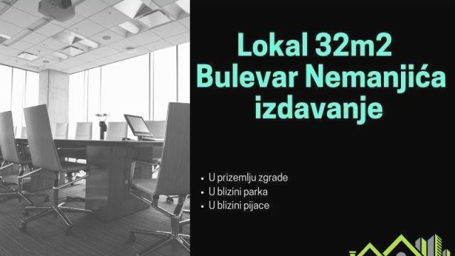 Poslovni prostor, Izdavanje, 32m2, Bulevar Nemanjica, Medijana, Niš