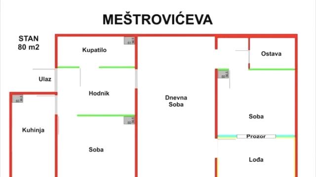 Stan, Trosoban, Izdavanje, 80m2, Braće Jerković, Voždovac, Meštrovićeva