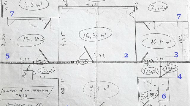 Stan, Dvosoban, Prodaja, 73m2, Slavija, Vračar, Deligradska