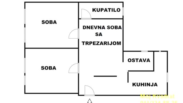 Stan, Troiposoban, Prodaja, 95m2, Slavija, Vračar, Nemanjina