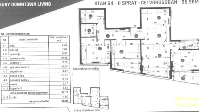 Stan, četvorosoban, Prodaja, 97m2, Crveni krst, Vračar, Vojislava Ilića