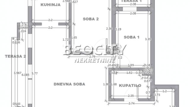 Stan, Dvoiposoban, Prodaja, 61m2, Crveni krst, Vračar, Cerska