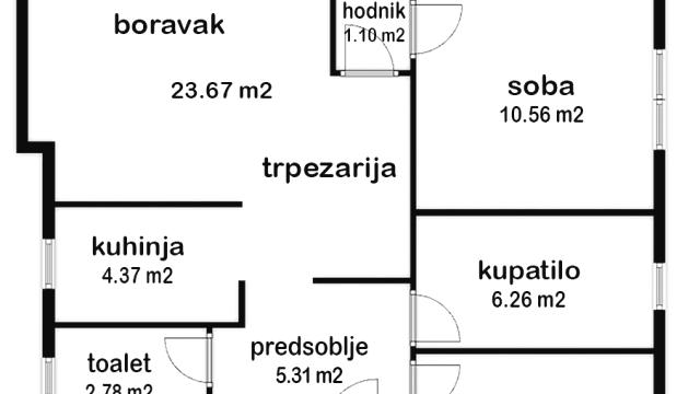 Stan, četvorosoban, Prodaja, 80m2, Gornji grad, Zemun, Crnogorska