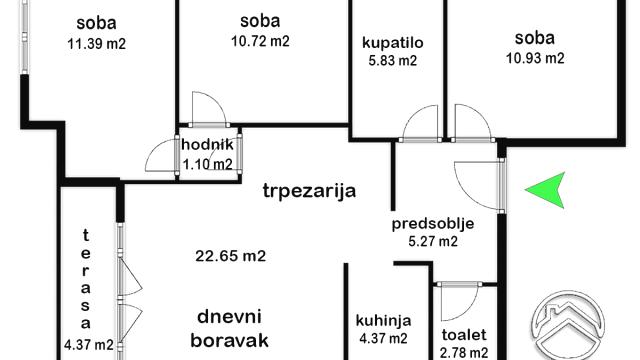 Stan, četvorosoban, Prodaja, 80m2, Gornji grad, Zemun, Crnogorska