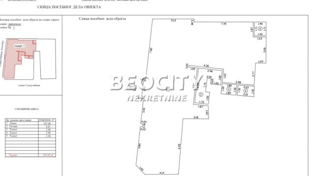 Poslovni prostor, Jednosoban, Izdavanje, 184m2, Centar, Zemun, Gunduliceva 