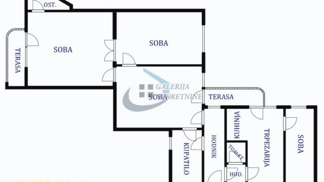 Stan, Troiposoban, Prodaja, 91m2, Zeleni venac, Stari grad, Brankova