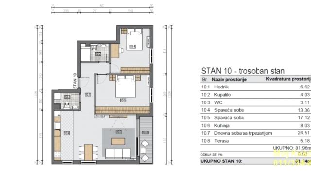 Stan, Trosoban, Prodaja, 81m2, Pregrevica, Zemun, Pregrevica
