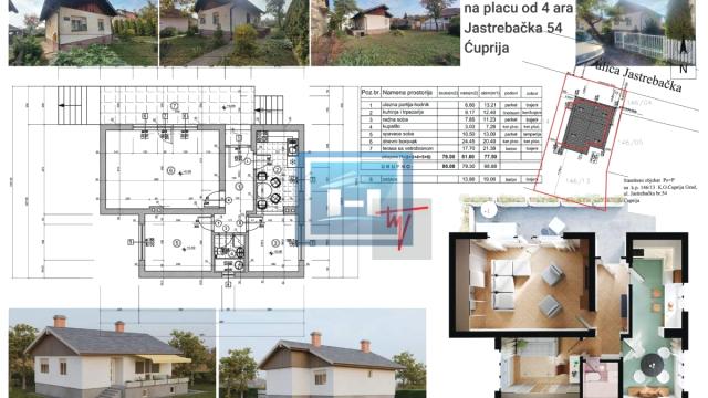 Kuća, Dvosoban, Prodaja, 111m2, Gradska lokacija, Ćuprija