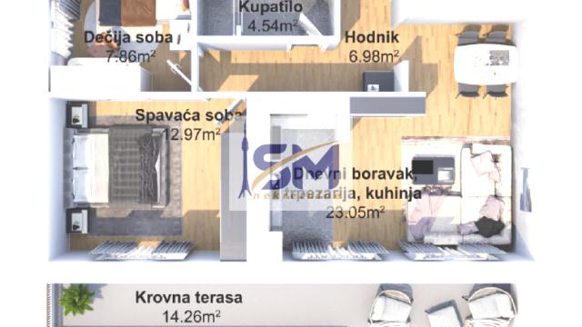 Stan, Trosoban, Prodaja, 70m2, Muhar, Zemun, Novogradska