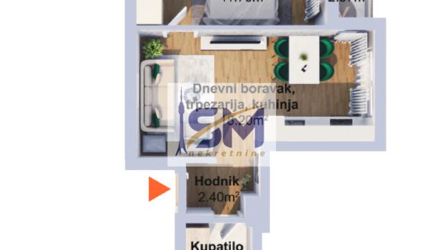 Stan, Dvosoban, Prodaja, 40m2, Muhar, Zemun, Novogradska