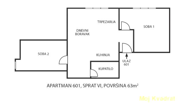 Stan, Trosoban, Prodaja, 63m2, Centar, Planina, Repu