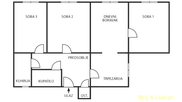 Stan, četvorosoban, Prodaja, 82m2, Vukov Spomenik, Zvezdara, Ruzveltova