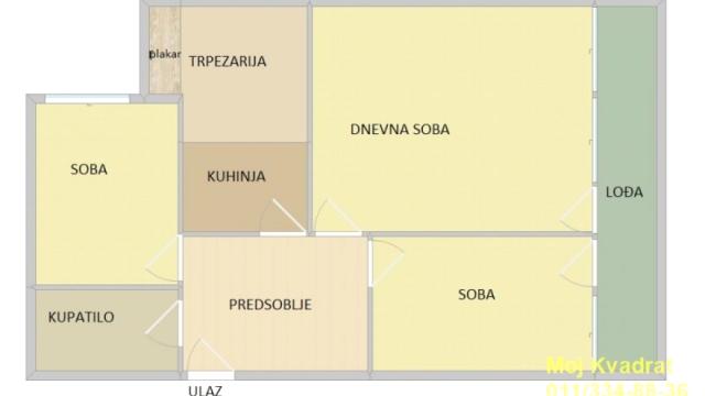 Stan, Dvoiposoban, Prodaja, 73m2, Miljakovac, Rakovica, Vukasovićeva