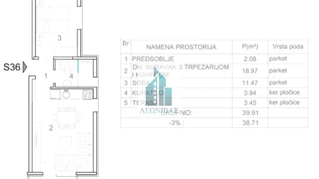 Stan, Jednoiposoban, Prodaja, 39m2, Somborska, Pantelej, Niš