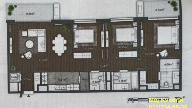 Stan, četvorosoban, Prodaja, 119m2, Beograd na vodi, Savski venac, Hercegovačka