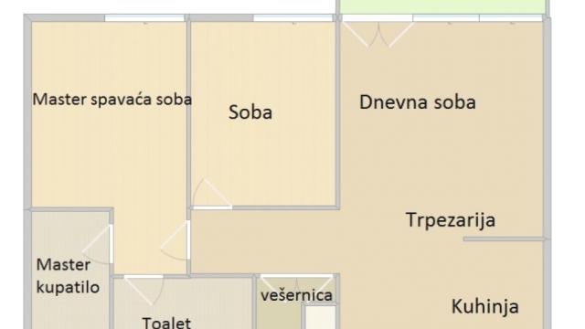Stan, Trosoban, Prodaja, 72m2, Beograd na vodi, Savski venac, Luke Ćelovića Trebinjca