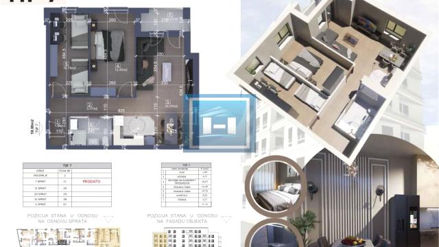 Stan, Dvoiposoban, Prodaja, 60m2, Centar, Gradska lokacija, Ćuprija