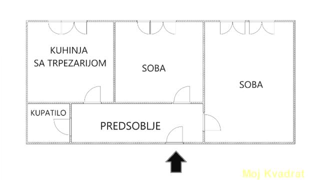 Stan, Dvosoban, Prodaja, 51m2, Slavija, Vračar, Deligradska