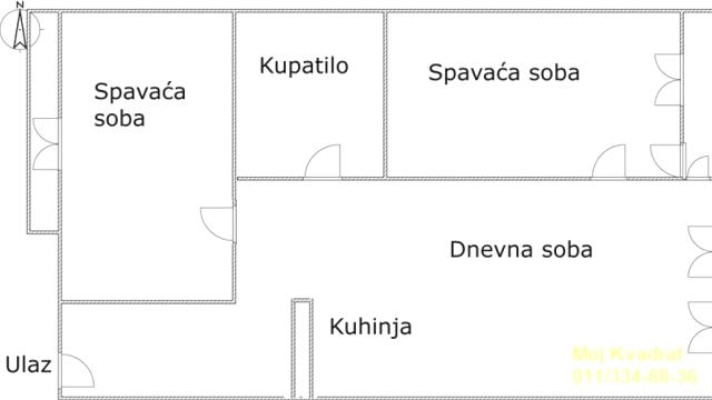 Stan, Dvoiposoban, Prodaja, 76m2, Dorćol, Stari grad, Knićaninova