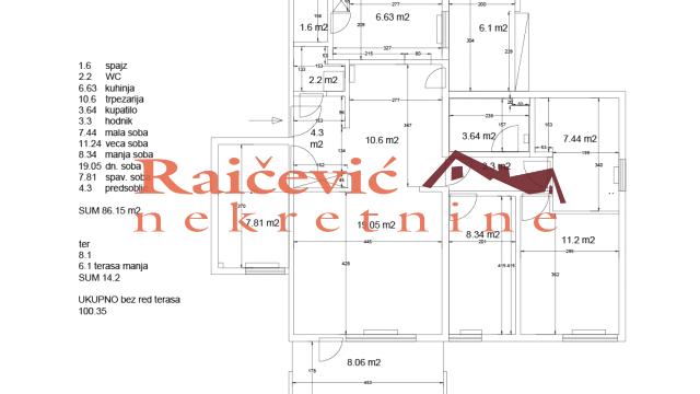 Stan, četvoroiposoban, Prodaja, 100m2, Dedinje, Savski venac, Rajka Mitica