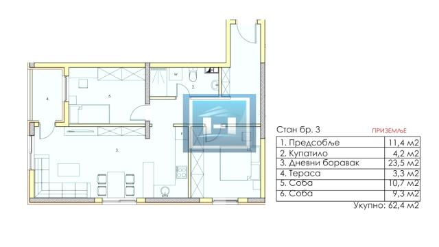 Stan, Trosoban, Prodaja, 62m2, Jagodina