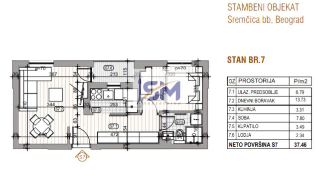 Stan, Dvosoban, Prodaja, 38m2, Sremčica, Čukarica, Beogradska