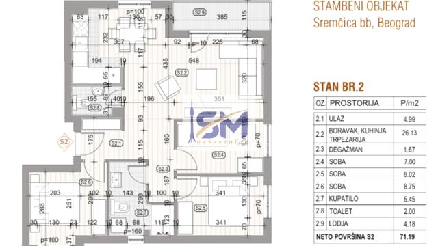 Stan, četvorosoban, Prodaja, 71m2, Sremčica, Čukarica, Beogradska