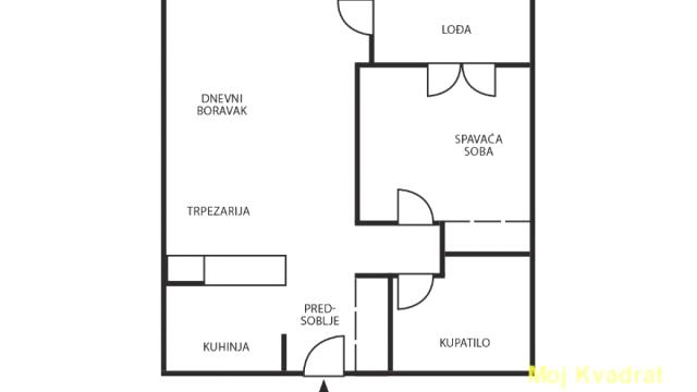 Stan, Dvosoban, Prodaja, 51m2, Centar, Stari grad, Dunavska