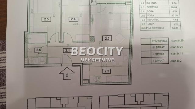 Stan, Trosoban, Prodaja, 70m2, Bežanijska kosa 3, Novi Beograd, Vojvodzanska