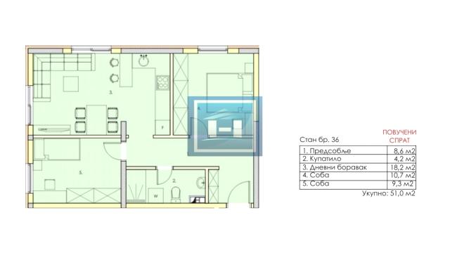 Stan, Jednoiposoban, Prodaja, 51m2, Centar, Gradska lokacija, Jagodina