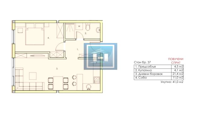 Stan, Jednoiposoban, Prodaja, 41m2, Centar, Gradska lokacija, Jagodina