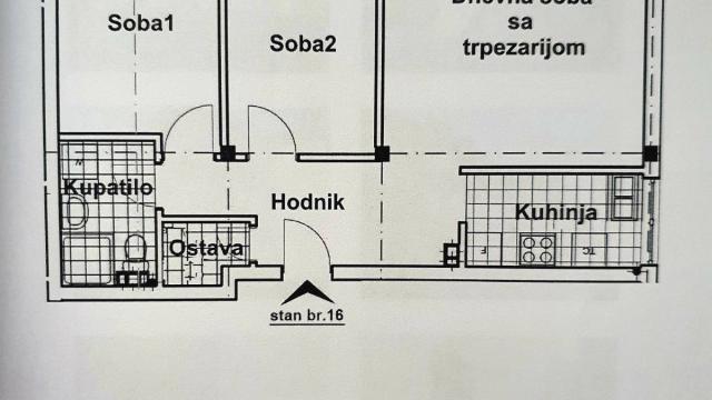 Stan, Dvoiposoban, Prodaja, 64m2, Veliko Gradiste