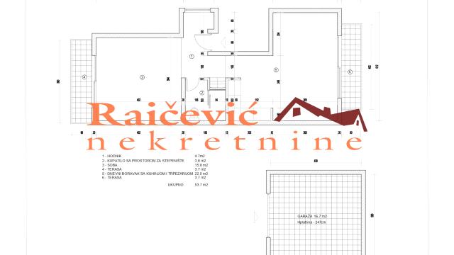Stan, Dvosoban, Prodaja, 54m2, Voždovac, Podravska