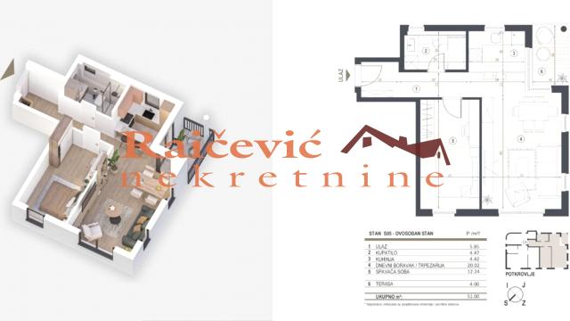 Stan, Dvosoban, Prodaja, 51m2, Cvetkova pijaca, Zvezdara, Cvetkova pijaca