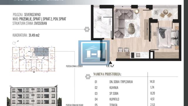 Stan, Jednosoban, Prodaja, 31m2, Vukušica, Okolno mesto, Vrnjačka Banja