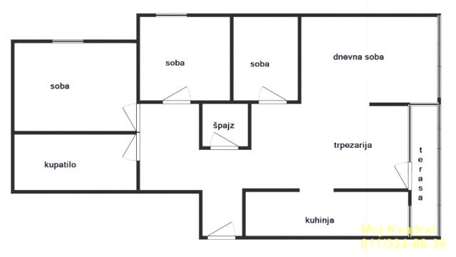 Stan, Troiposoban, Prodaja, 75m2, Gornji grad, Zemun, Karlovačka