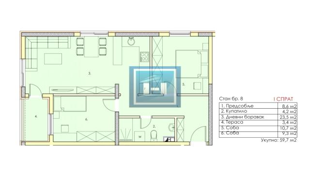 Stan, Dvoiposoban, Prodaja, 60m2, Centar, Gradska lokacija, Jagodina