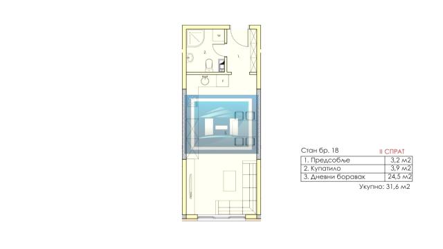 Stan, Garsonjera, Prodaja, 32m2, Centar, Gradska lokacija, Jagodina