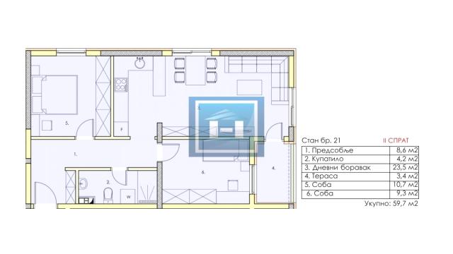 Stan, Dvoiposoban, Prodaja, 60m2, Centar, Gradska lokacija, Jagodina
