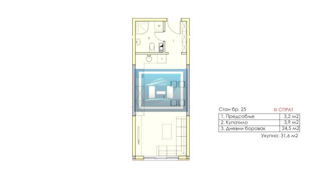 Stan, Garsonjera, Prodaja, 32m2, Centar, Gradska lokacija, Jagodina