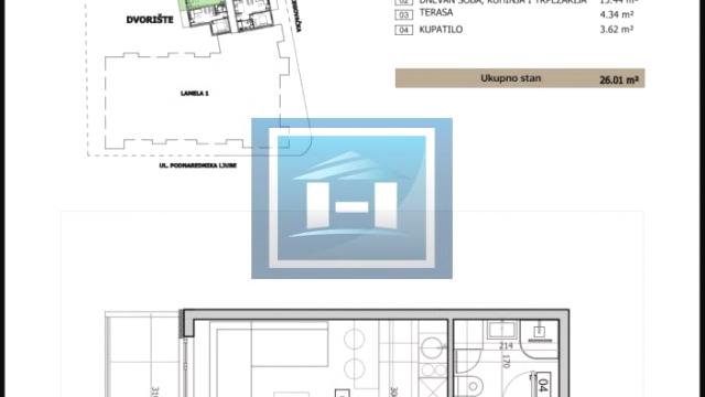 Stan, Garsonjera, Prodaja, 26m2, Centar, Gradska lokacija, Jagodina