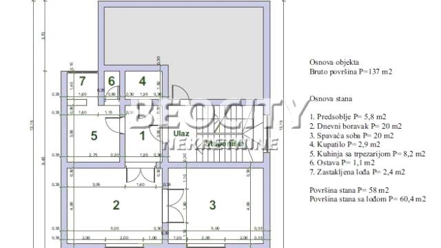 Stan, Dvosoban, Prodaja, 60m2, Cvetni trg, Vračar, Vračar, Cvetni trg, , 2.0, 60m2