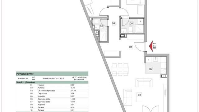 Stan, Trosoban, Izdavanje, 90m2, Blok 64, Novi Beograd, Omladinskih brigada