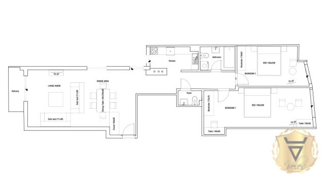 Stan, Trosoban, Izdavanje, 89m2, Dorćol, Stari grad, Gundulićev venac