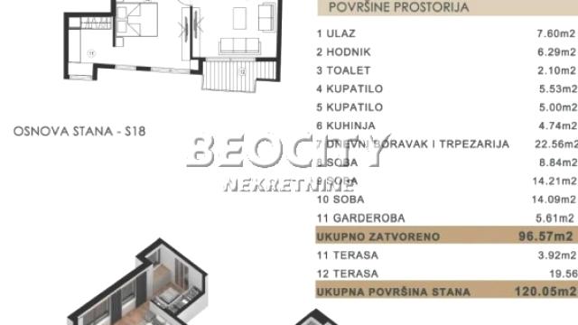 Stan, četvorosoban, Prodaja, 120m2, Kalenić pijaca, Vračar, Vračar, Kalenić pijaca, , 4.0, 120m2